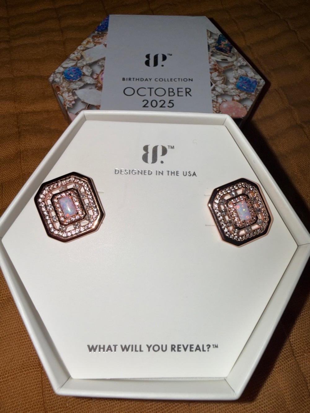 BP Birthday Collection October 2025 NOTHING BUT SPARKLE Earrings on Rose Gold